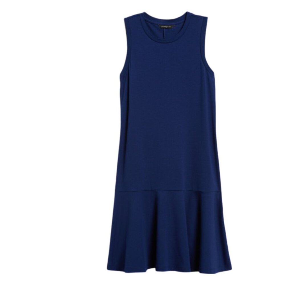 NWT Banana Republic Factory Blue Knit Swing Shift Dress